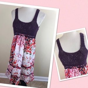 Bhag’s Boho crochet top vintage style dress M/ L